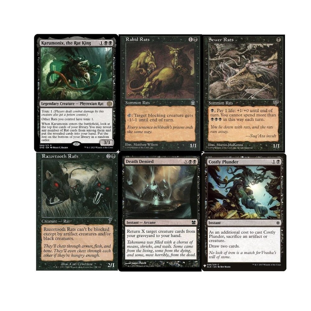 MTG Commander EDH Deck Karumonix, the Rat King 100 Magic Cards Custom Rats - NM